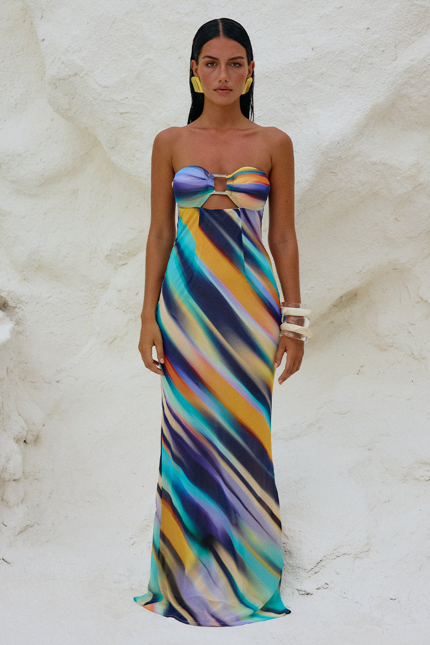 VELZY STRAPLESS DRESS - AINSLEY PRINT - 240416_RUNAWAYTHELABEL_WATERSTUDIO95330