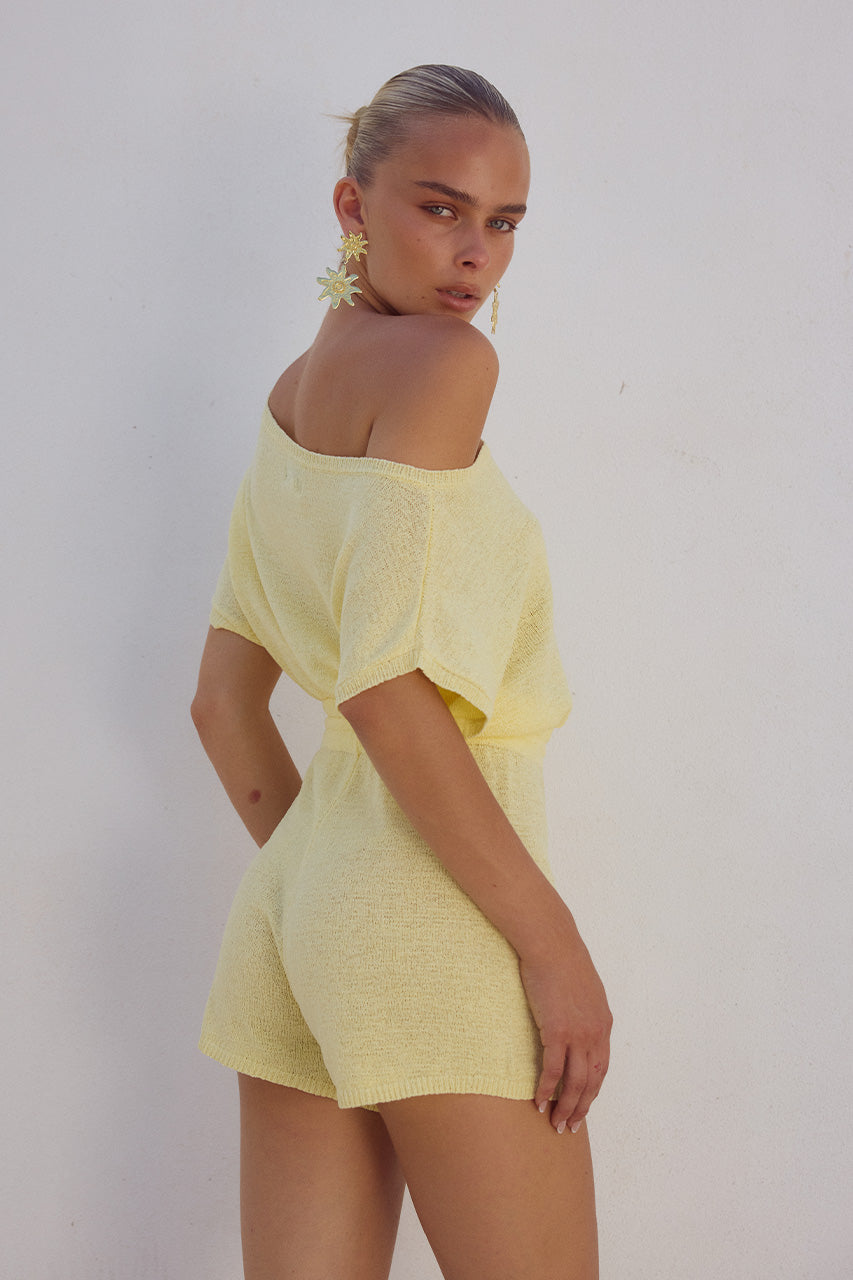 MIAMI KNIT PLAYSUIT - LEMON - 241008_RUNAWAY3430