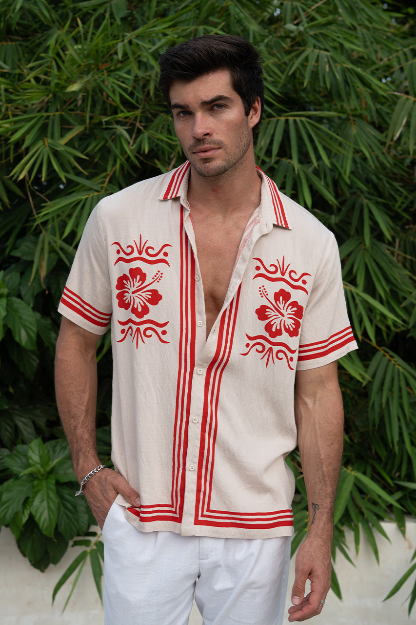 AKONI SHIRT - SAND/RED - AKONISHIRTRED_1