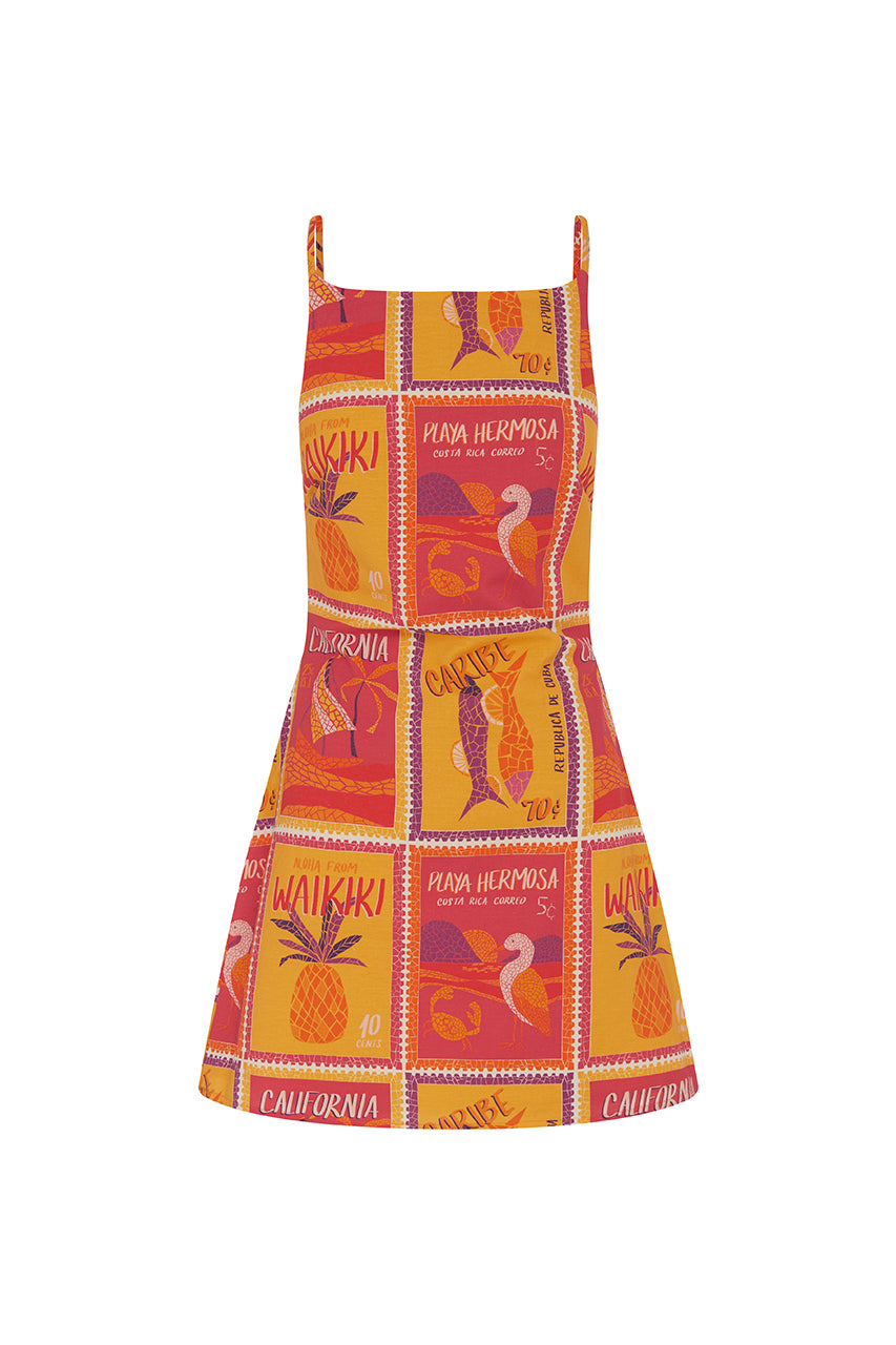 ALLEGRA MINI DRESS - ALOHA ORANGE XXL - ALLEGRA-MINI-DRESS-ALOHA-ORANGE
