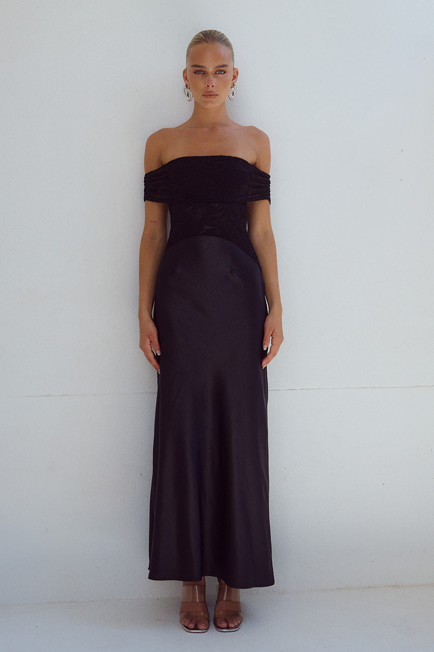 AMORET MIDI DRESS - BLACK XXL - AMORETMIDIDRESSBLACK