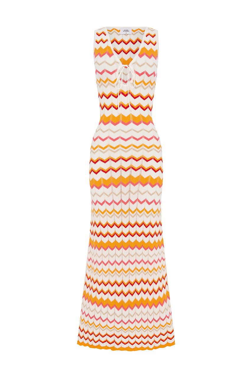 ANDREA MAXI DRESS - ORANGE MULTI - ANDREAMAXIDRESS