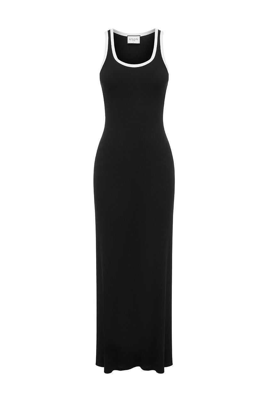 ANGELO TANK MAXI DRESS - BLACK/WHITE - ANGELOTANKMAXIDRESS