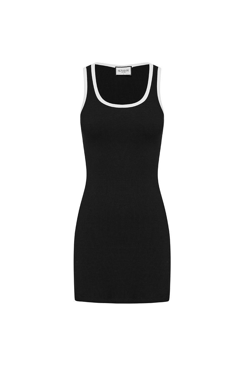ANGELO TANK MINI DRESS - BLACK/WHITE - ANGELOTANKMINIDRESSBLACKWHITE