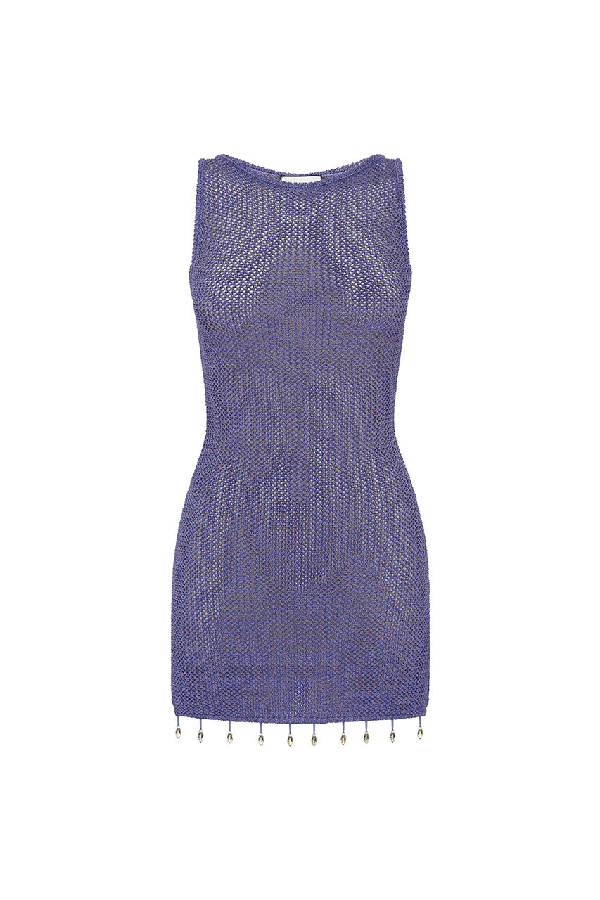 ARIYA SLEEVELESS MINI DRESS - PERIWINKLE METALLIC - ARIYAMINIDRESSPERIWINKLE