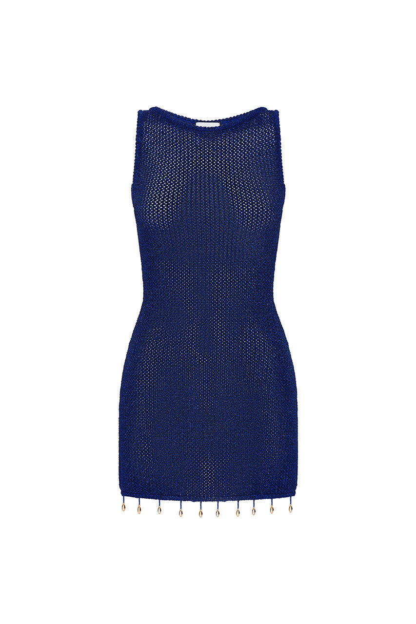 ARIYA SLEEVELESS MINI DRESS - ROYAL METALLIC - ARIYAMINIDRESSROYAL