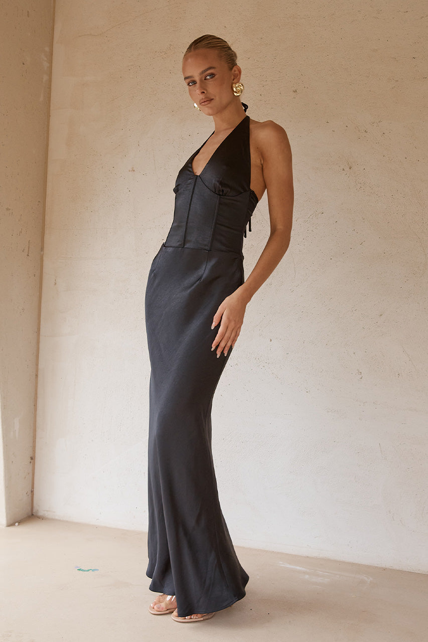ASADA MAXI DRESS - BLACK - ASADAMAXIDRESSBLACK