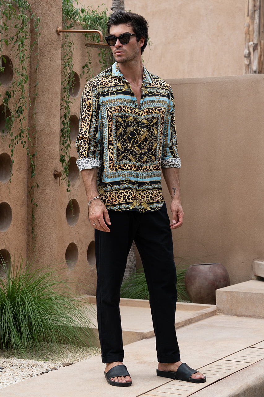 AUSTIN SHIRT - SKY/BLACK - AUSTIN-SHIRT