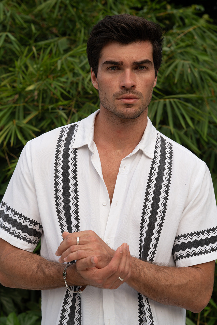 BROOKS SHIRT - WHITE/BLACK - BROOKSSHIRTWHITEBLACK_1