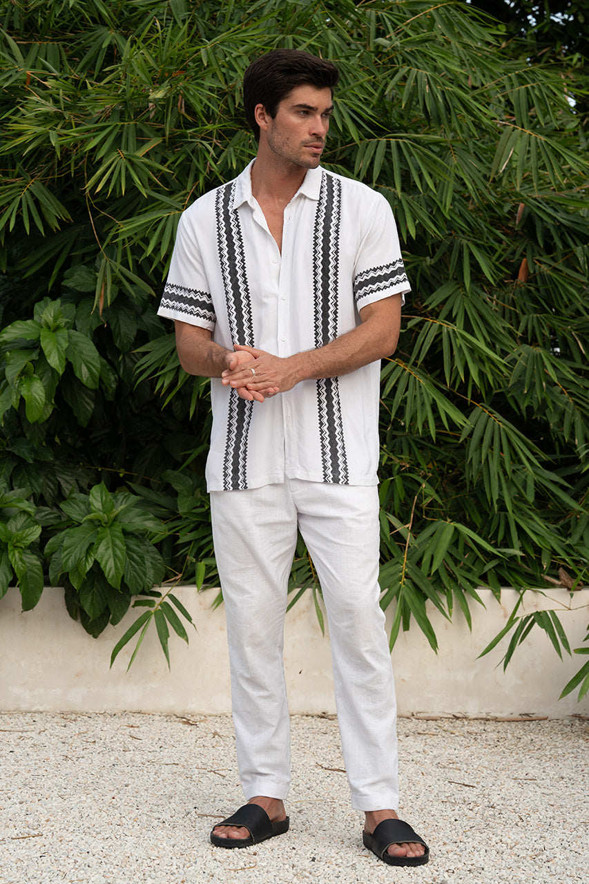 BROOKS SHIRT - WHITE/BLACK - BROOKSSHIRTWHITEBLACK_3