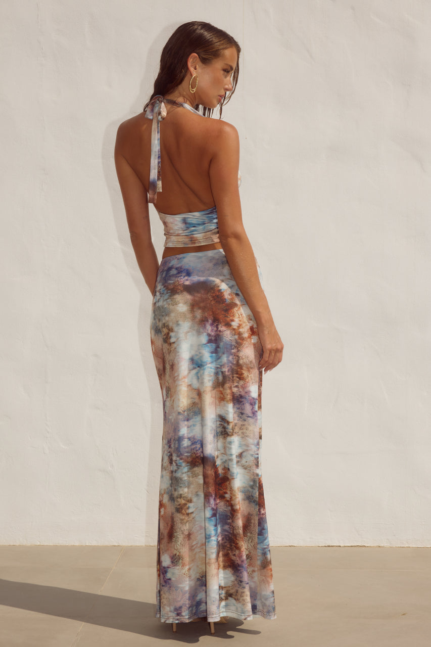 LOTUS COWL HALTER TOP - ZARLA CHOC - CR1_74981