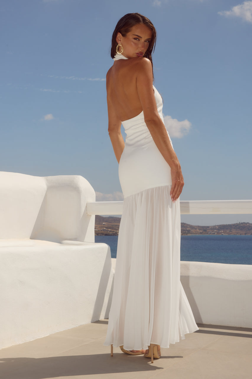 YAZMIN HALTER MAXI DRESS - OFF WHITE - CR1_76991