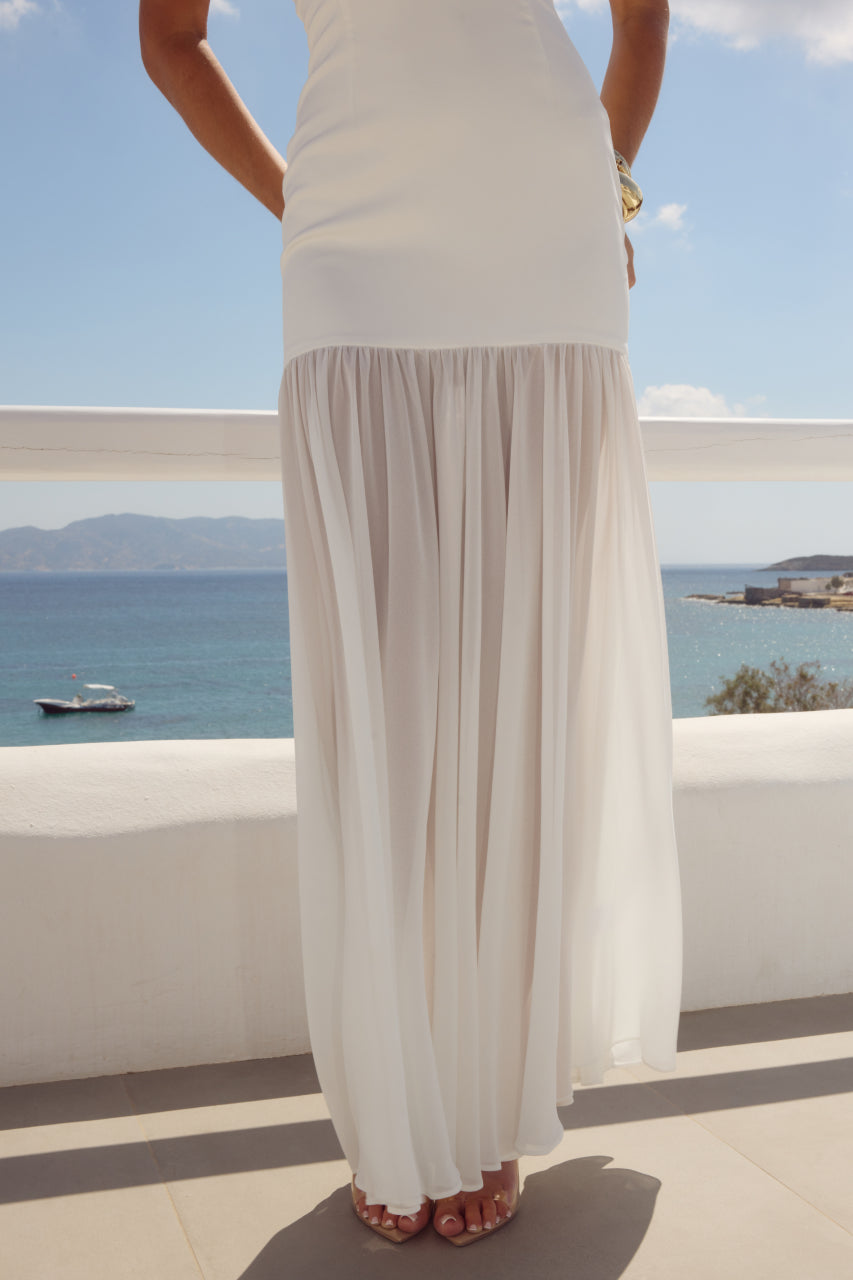 YAZMIN HALTER MAXI DRESS - OFF WHITE - CR1_77091