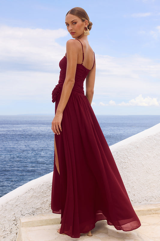 DANIKA SIDE SLIT MAXI DRESS - BERRY - DANIKA-MAXI-DRESS-BERRY-_2