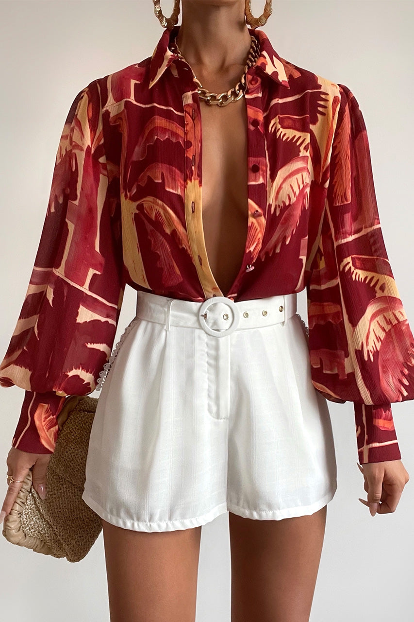 FLEETWOOD BLOUSE - ARLO WINE - FLEETWOODBLOUSEARLOPRINTRED