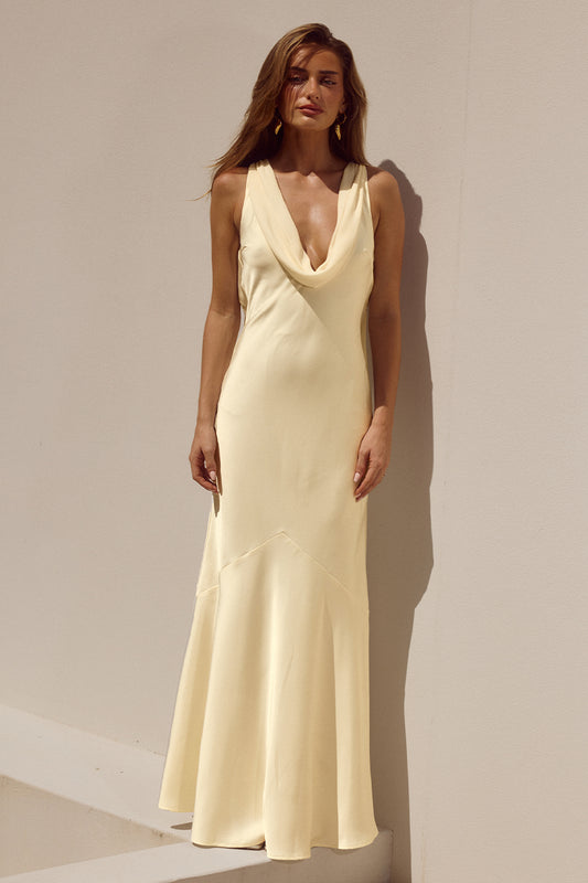 GABRIELLA COWL MAXI DRESS - LEMON XXL - GABRIELLA-MAXI-DRESS-LEMON-_1