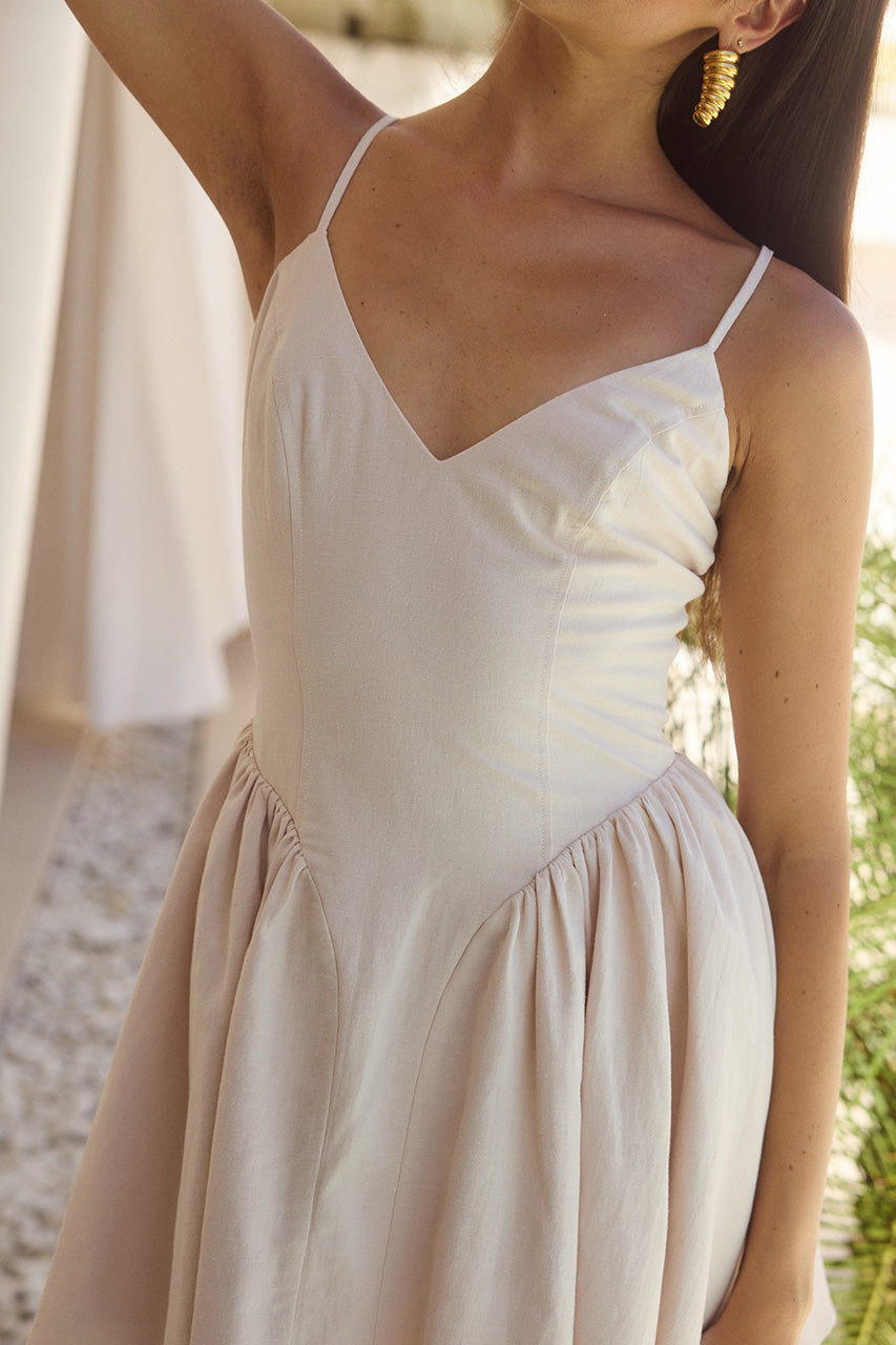 HENRIETTA MINI DRESS - SAND - HENRIETTAMINIDRESSSAND_4