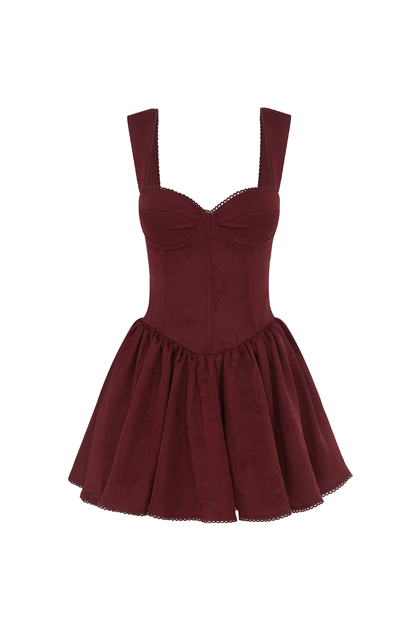 JOELLE MINI DRESS - WINE - JOELLEMINIDRESSWINE