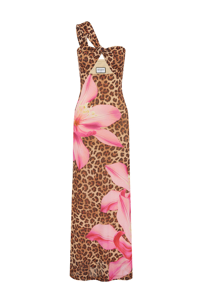 KYREE MAXI DRESS - LEOPARD FLORAL - KYREEMAXIDRESS