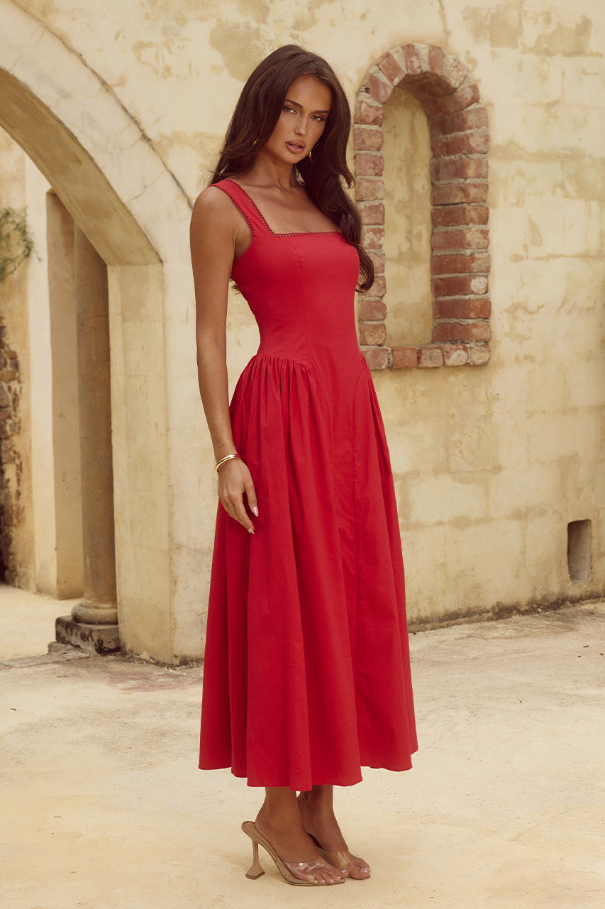 LANI MIDI DRESS - RED - LANIMIDIDRESSRED_3