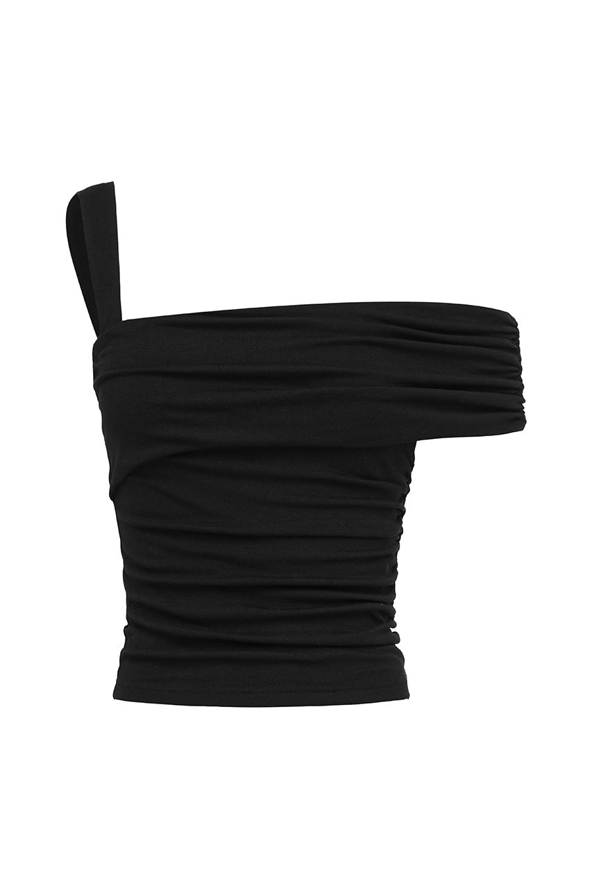 LARSEN DRAPE OFF SHOULDER TOP - BLACK - LARSENDRAPEOFFSHOULDERTOPBLACK