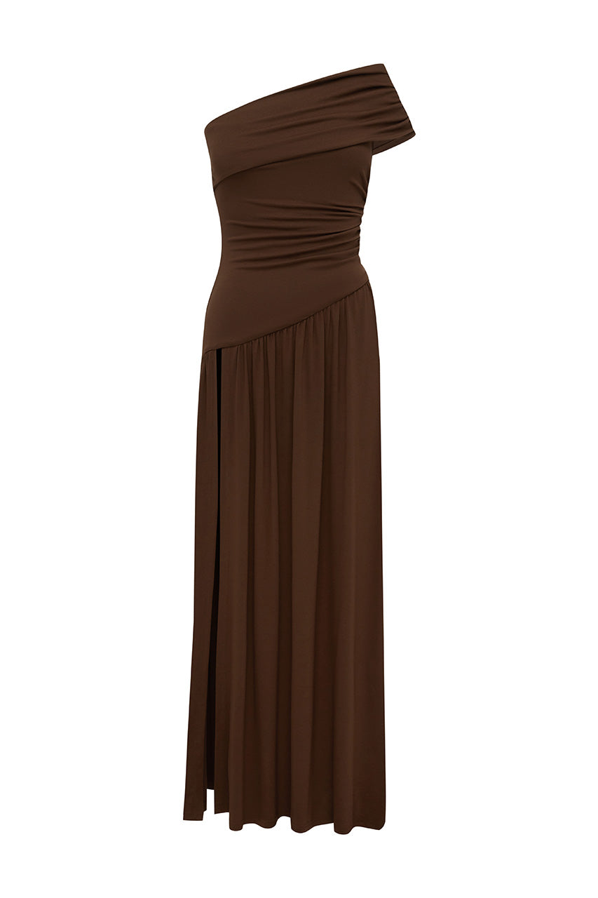 LARSEN ONE SHOULDER MAXI DRESS - ESPRESSO - LARSENONESHOULDERMAXIDRESSESPRESSO_6