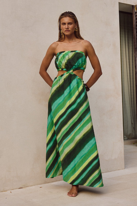LOANI MAXI DRESS - GREEN STRIPE - LOANIMAXIDRESSGREENSTRIPE_3