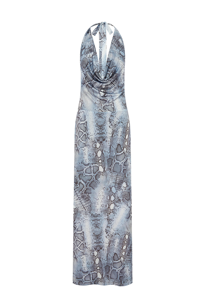 LOTUS HALTER COWL MAXI DRESS - STEEL VIPER - LOTUSHALTERCOWLMAXIDRESSSTEELVIPER_9