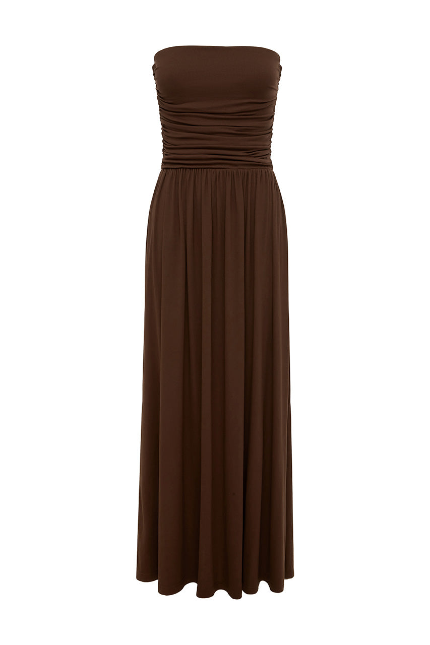 MALONE RUCHED STRAPLESS MAXI DRESS - ESPRESSO - MALONERUCHEDSTRAPLESSMAXIDRESSESPRESSO_2_c6654fcf-dfee-4e7f-b5f2-2aec97ae8ae5