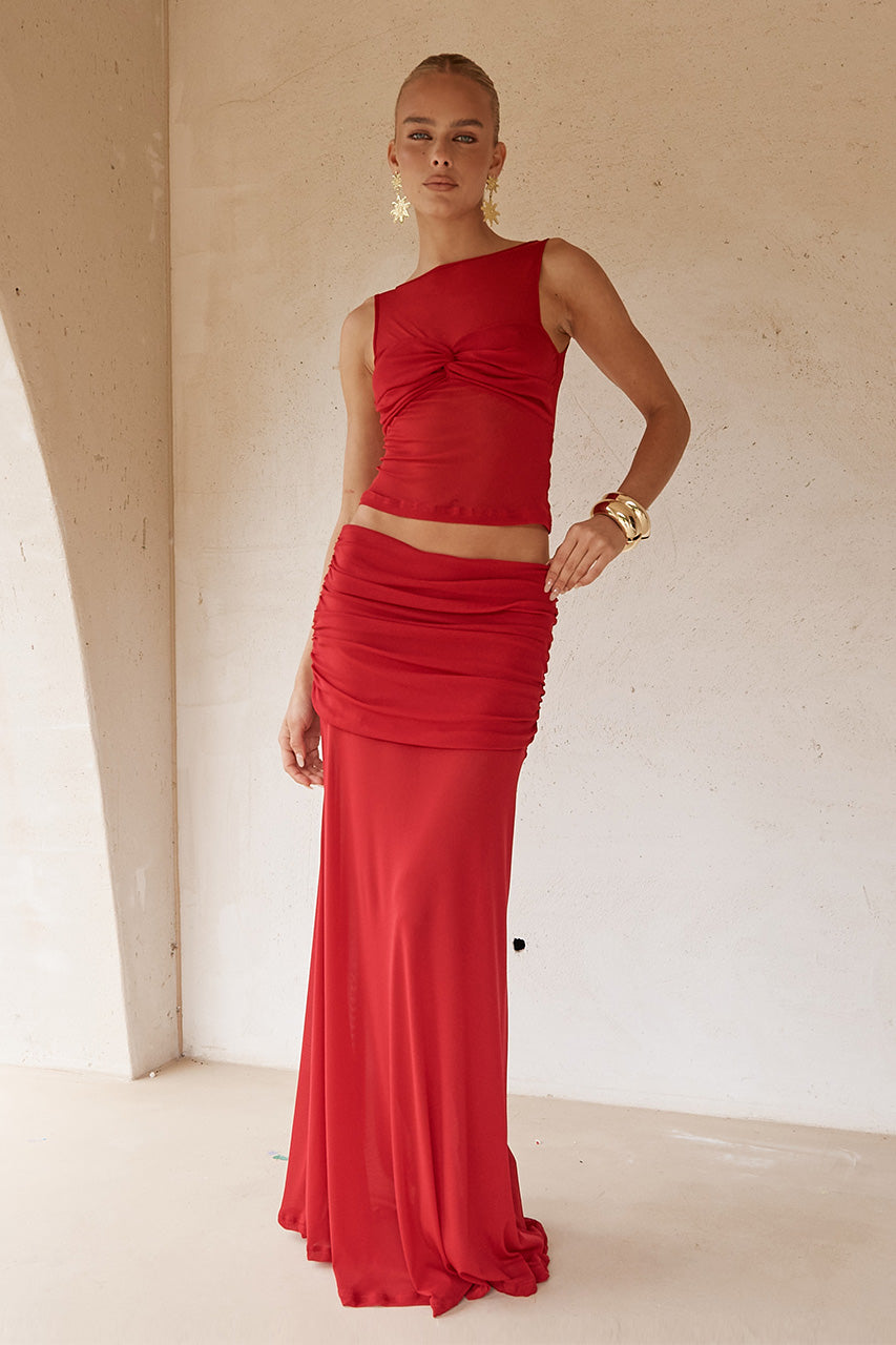 MEILA MAXI SKIRT - CHERRY XXL - MEILATOPCHERRYxMEILAMAXISKIRTCHERRY_1