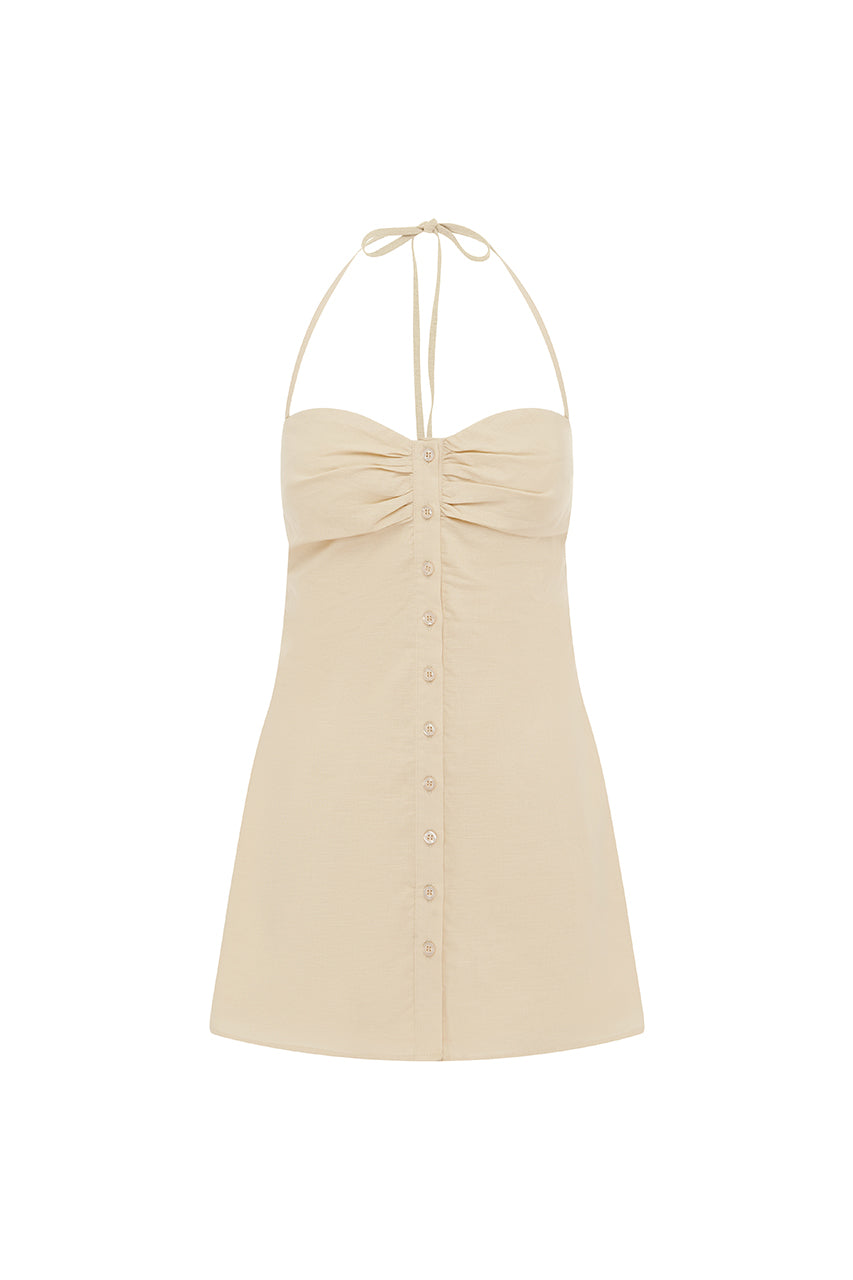 PERRI MINI DRESS - SAND - PERRI-MINI-DRESS-SAND
