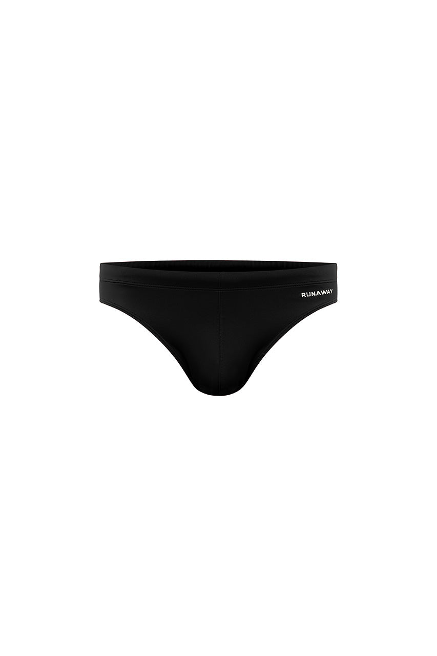 EMILIO PRINTED RACER SWIM BRIEF - BLACK/RNWY PRINT - RNWY-Black-_1
