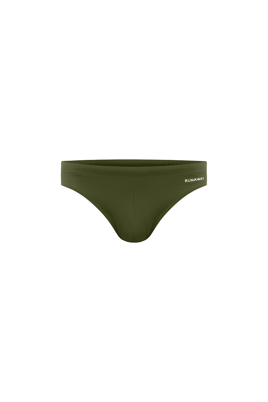 EMILIO PRINTED RACER SWIM BRIEF - KHAKI/RNWY PRINT - RNWY-Khaki-_1