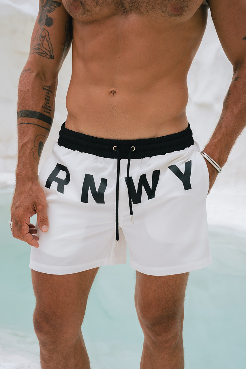 RNWY BOARDSHORT - WHITE - RNWYSHORTWHITEBLACK_2