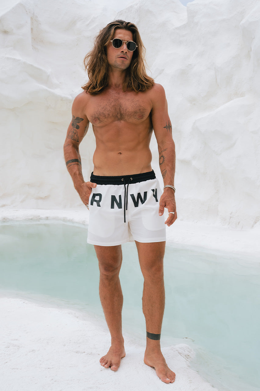 RNWY BOARDSHORT - WHITE - RNWYSHORTWHITEBLACK_4