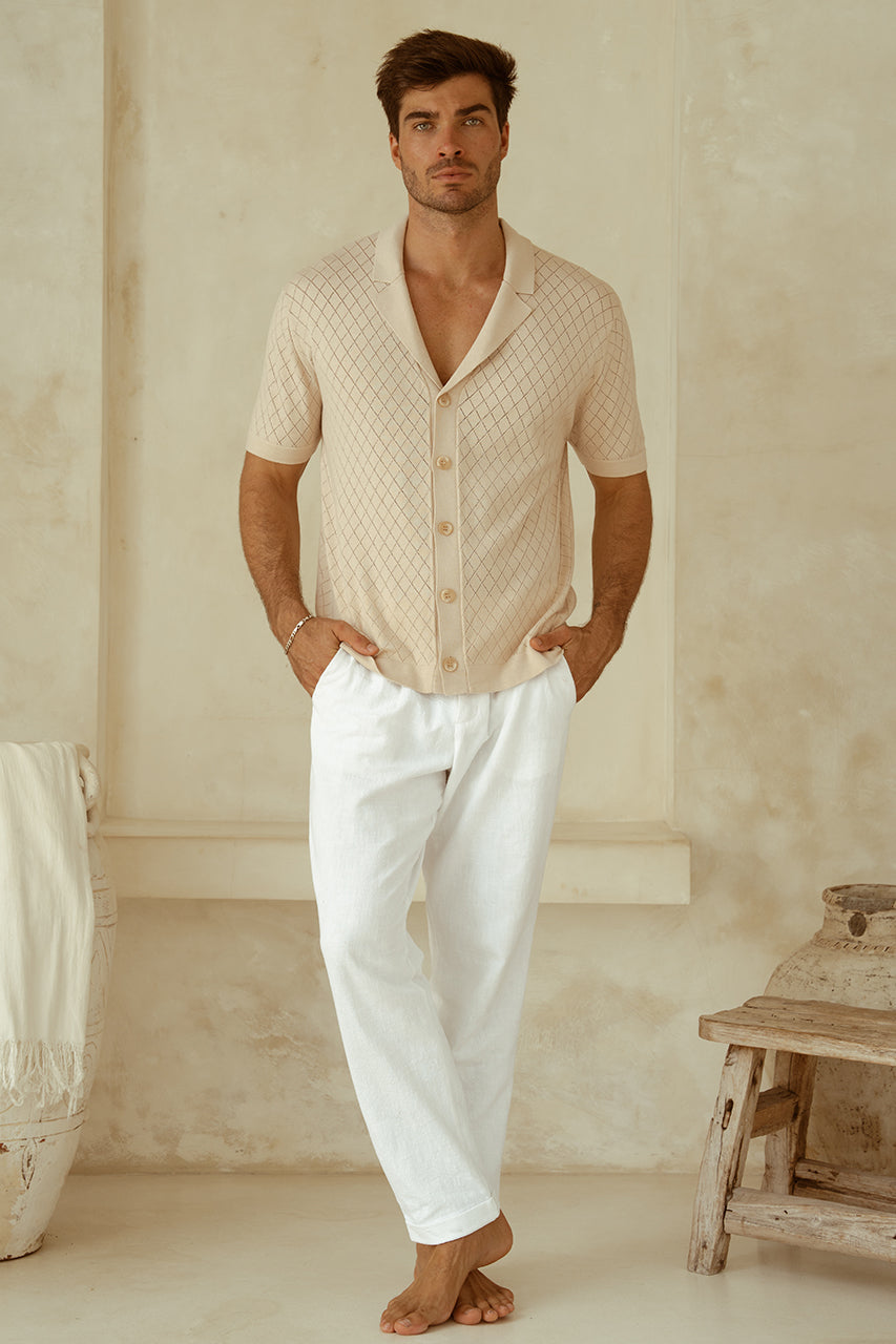BILLIE SHIRT - SAND - RUNAWAY-THE-LABEL_BILLIE-SHIRT_SAND_OSCAR-PANT_WHITE