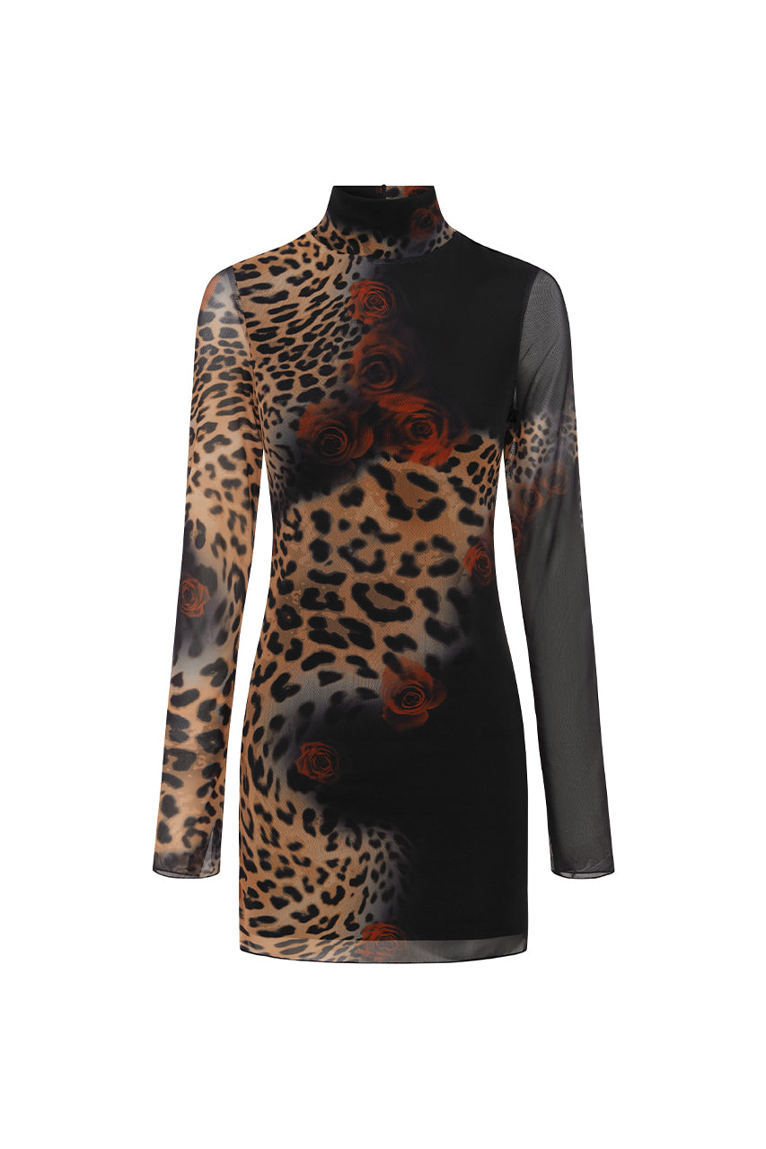 JORDI MINI DRESS - BLACK LEOPARD - Runaway_B17_20