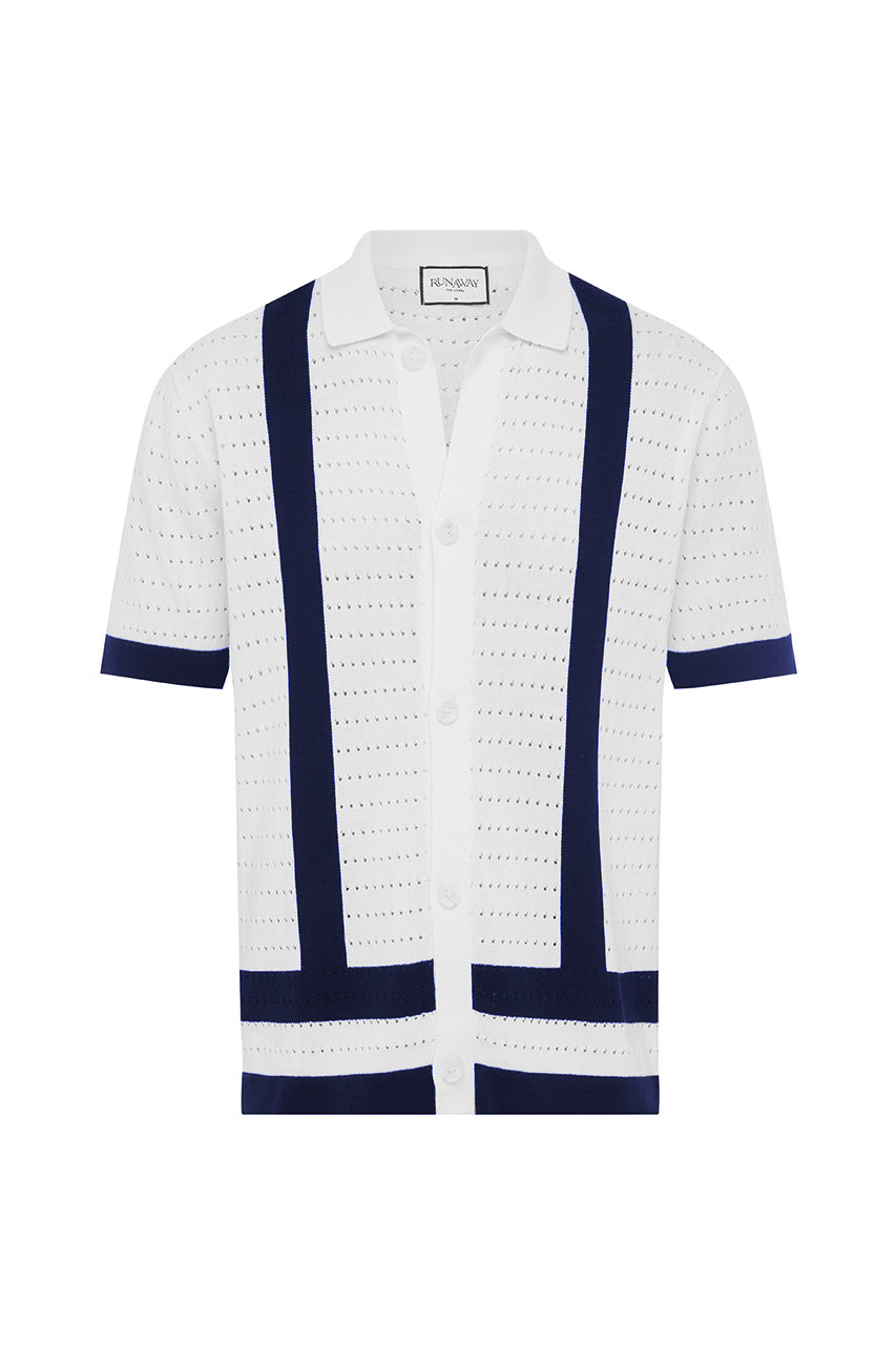 REGGIE SHIRT - WHITE/NAVY - Runaway_B24_02_d01115da-397d-455a-ad91-d1f6dd0334ed