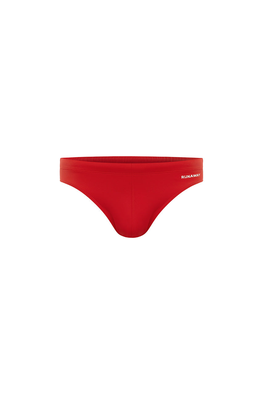 EMILIO PRINTED RACER SWIM BRIEF - RED/RNWY PRINT - Runaway_B77_10