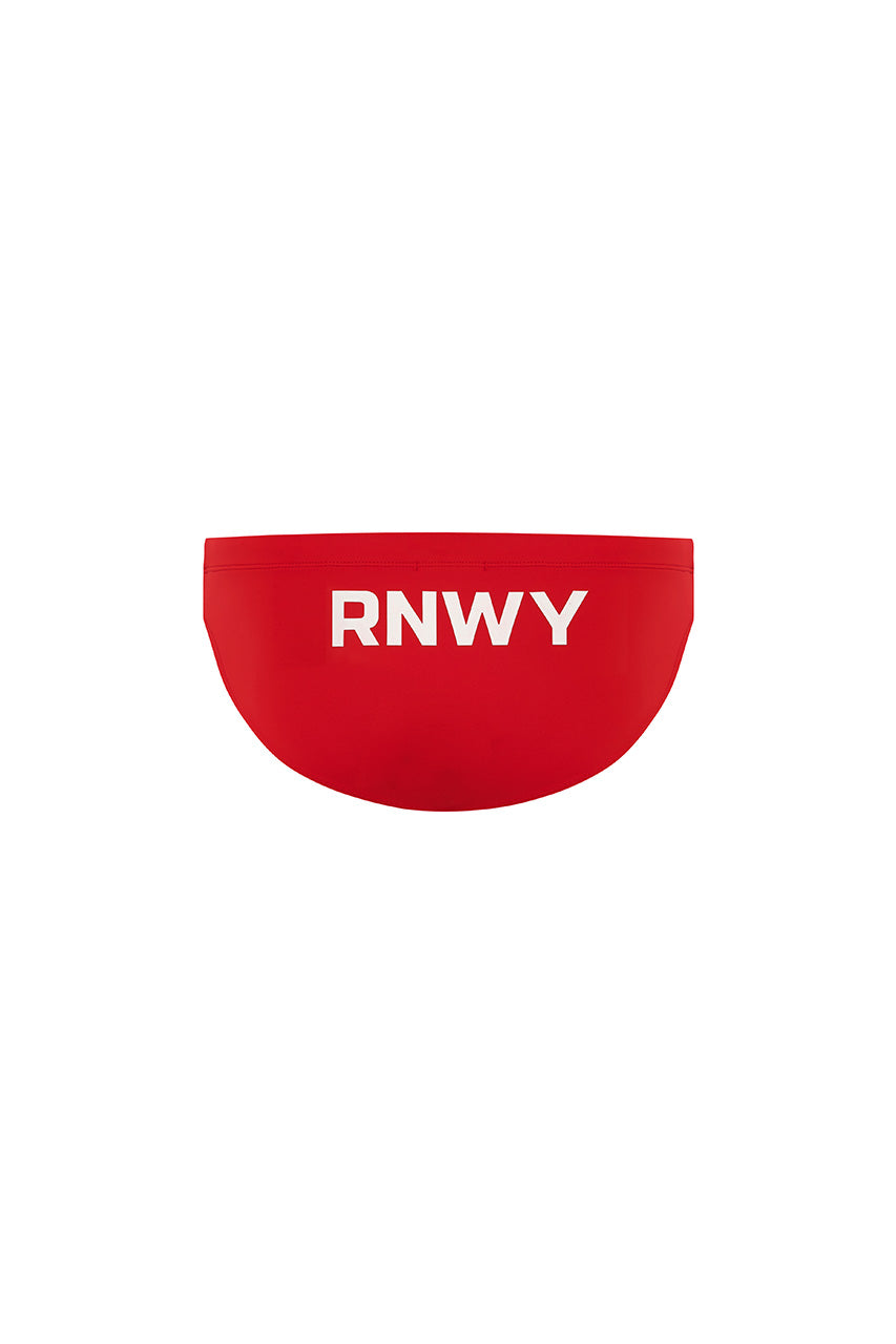 EMILIO PRINTED RACER SWIM BRIEF - RED/RNWY PRINT - Runaway_B77_11