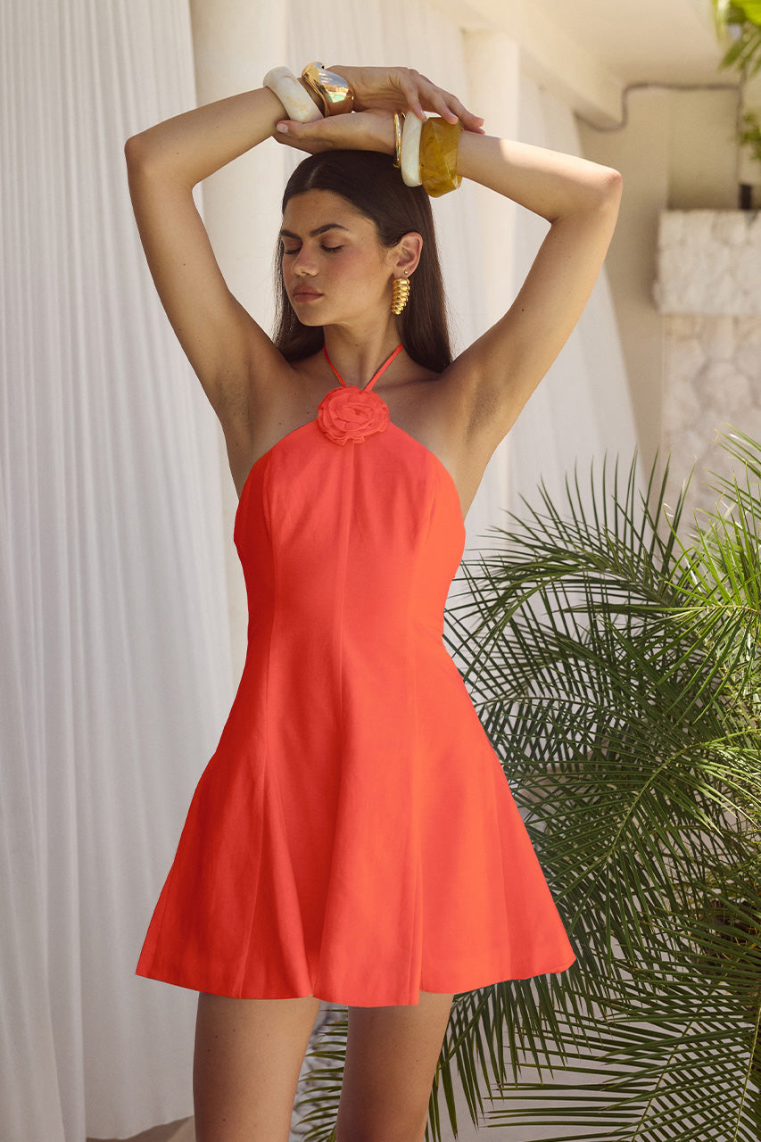 SHELBIE MINI DRESS - CORAL XXL - SHELBIE-MINI-DRESS-CORAL-_3