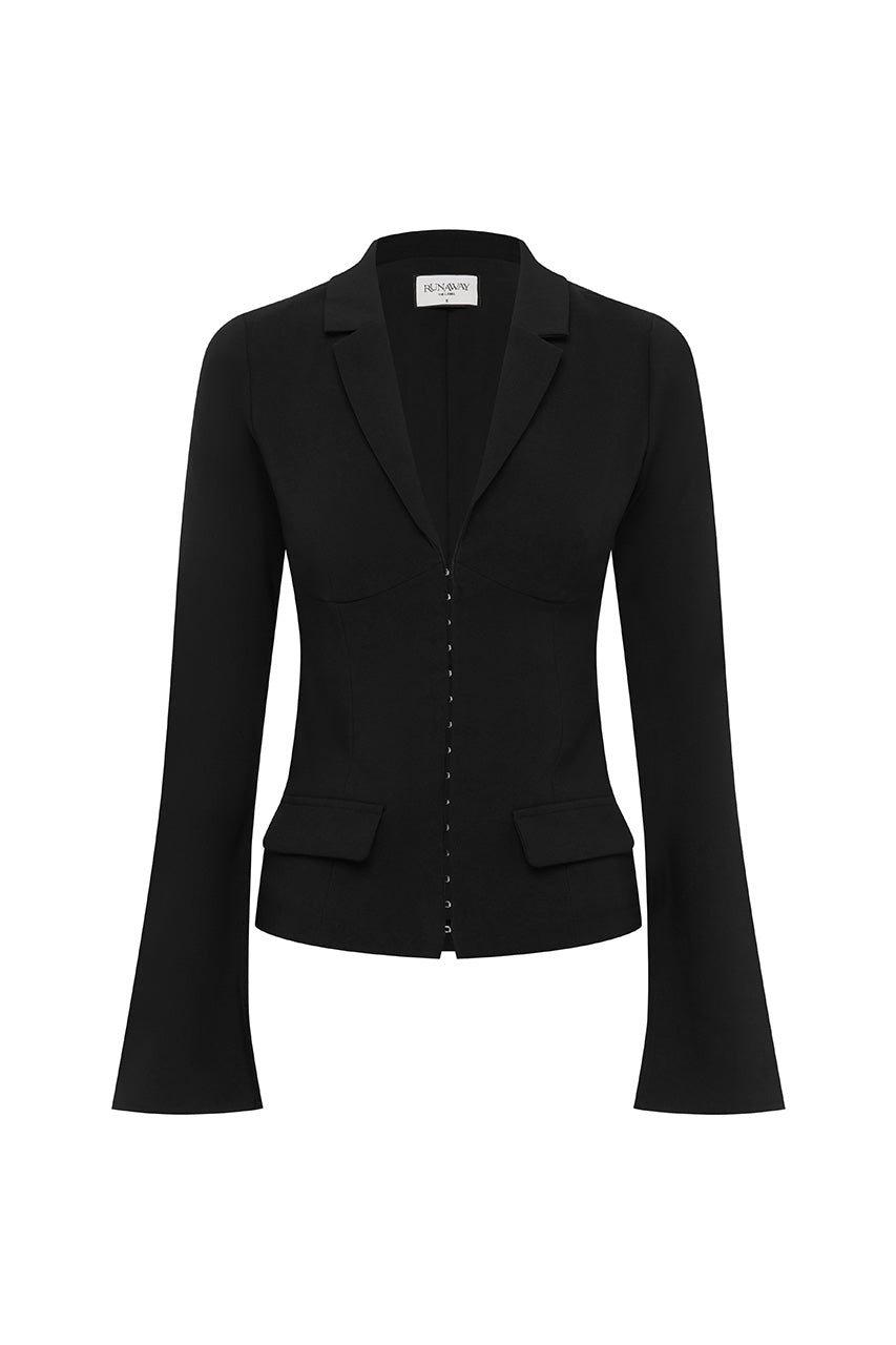 TASHI BLAZER TOP - BLACK - TASHIBLAZERTOPBLACK