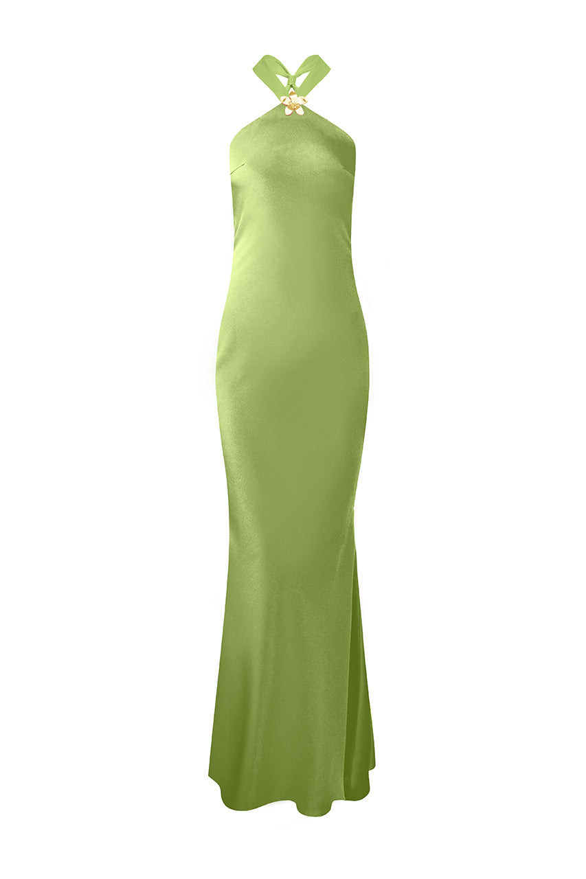 CHARA LOW CROSS BACK MAXI DRESS - OLIVE - charamaxidressoliverecolourghost