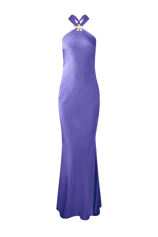 CHARA LOW CROSS BACK MAXI DRESS - PERIWINKLE - charamaxidressperiwinklerecolourghost