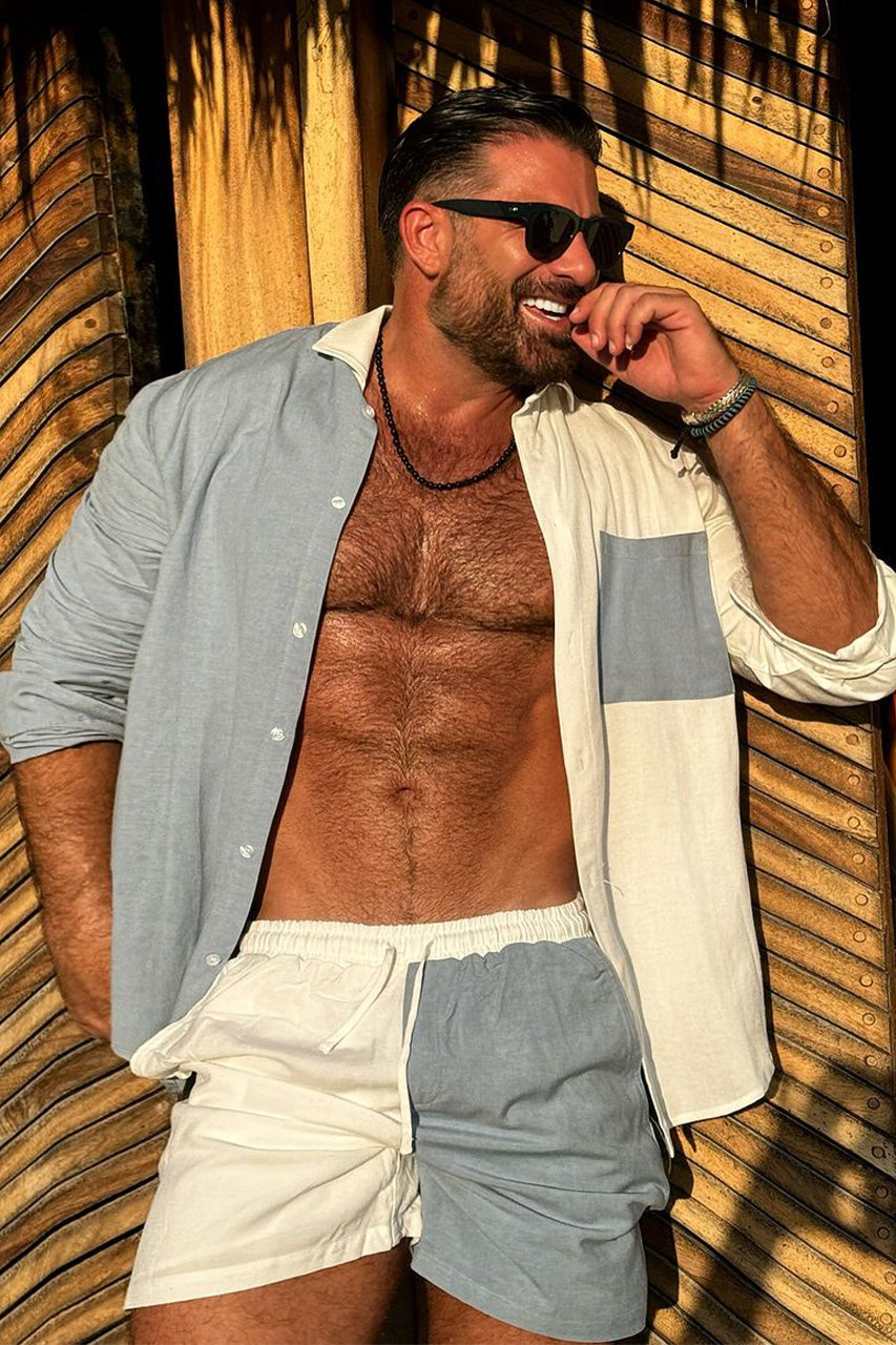 CALEB SHIRT - SKY BLUE/WHITE - federicodiazz-CalebShirtxshortblue