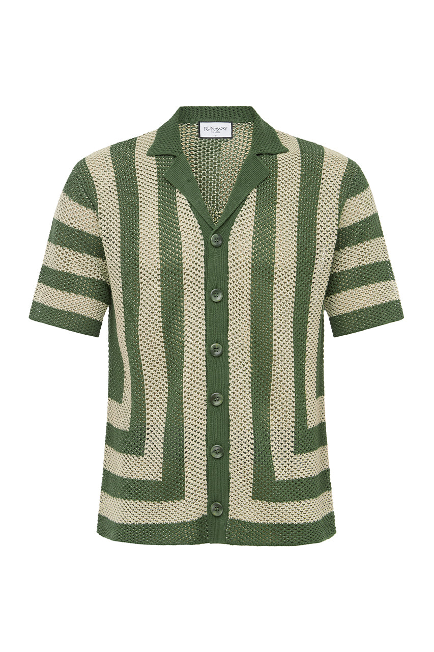THEO KNIT SHIRT - KHAKI/SAND - theo-knit